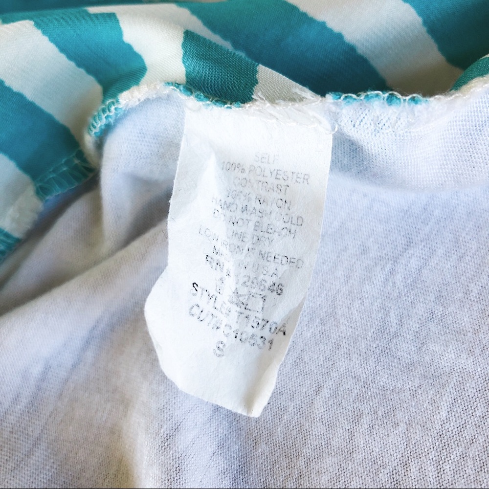 Beachy Aqua blue striped tank - Picture 3 of 3